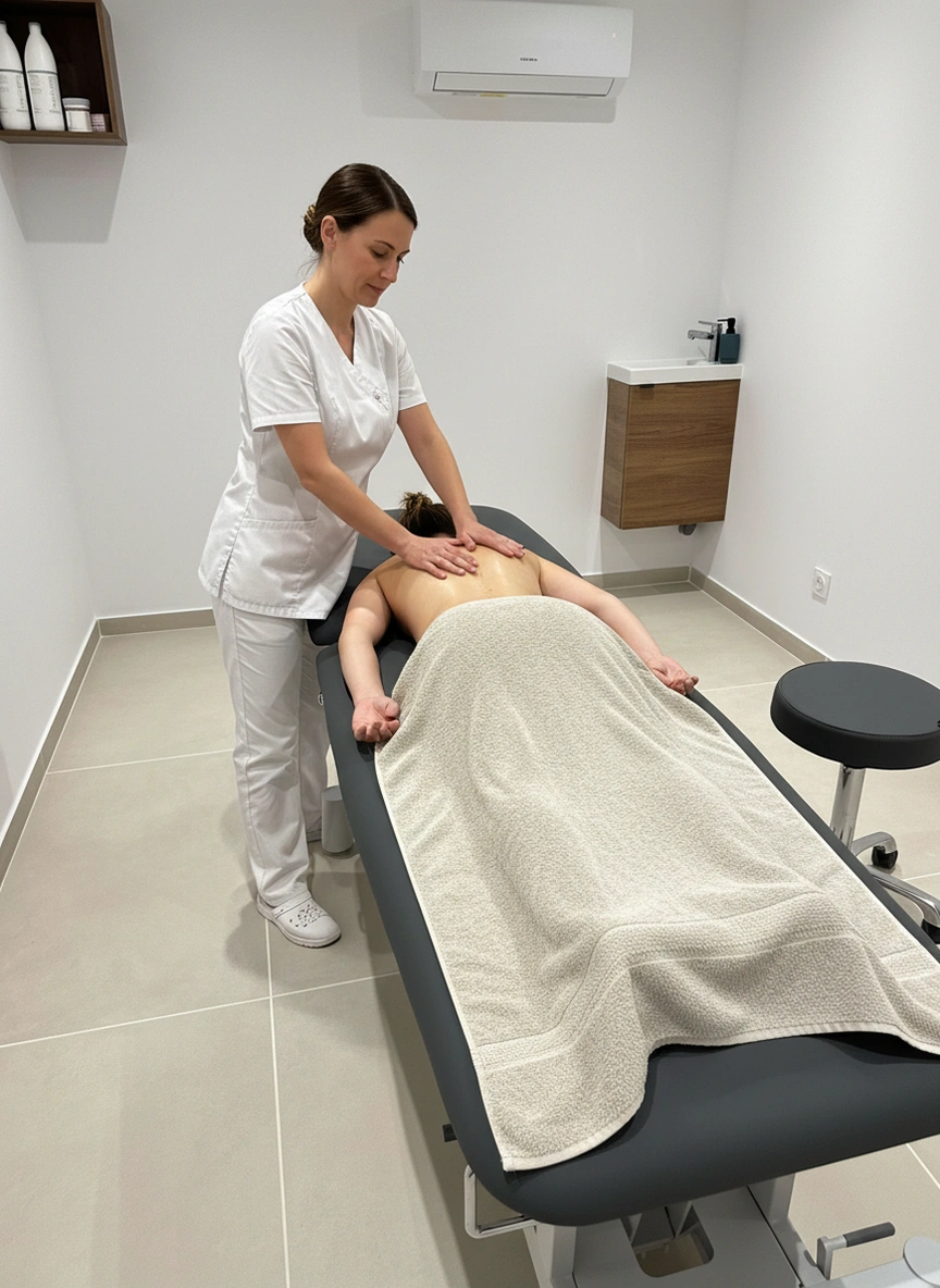 Massage relaxant bien-être sur table de massage au cabinet PhysioZone Marseille 13013